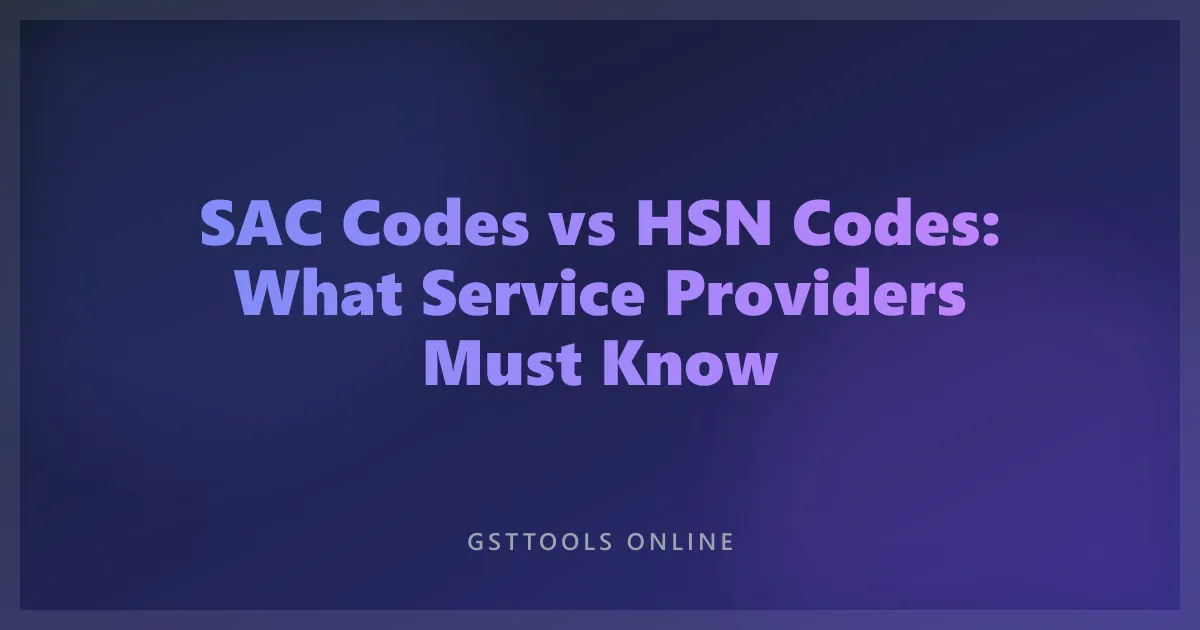 SAC Codes vs HSN Codes: What Service Providers Must Know